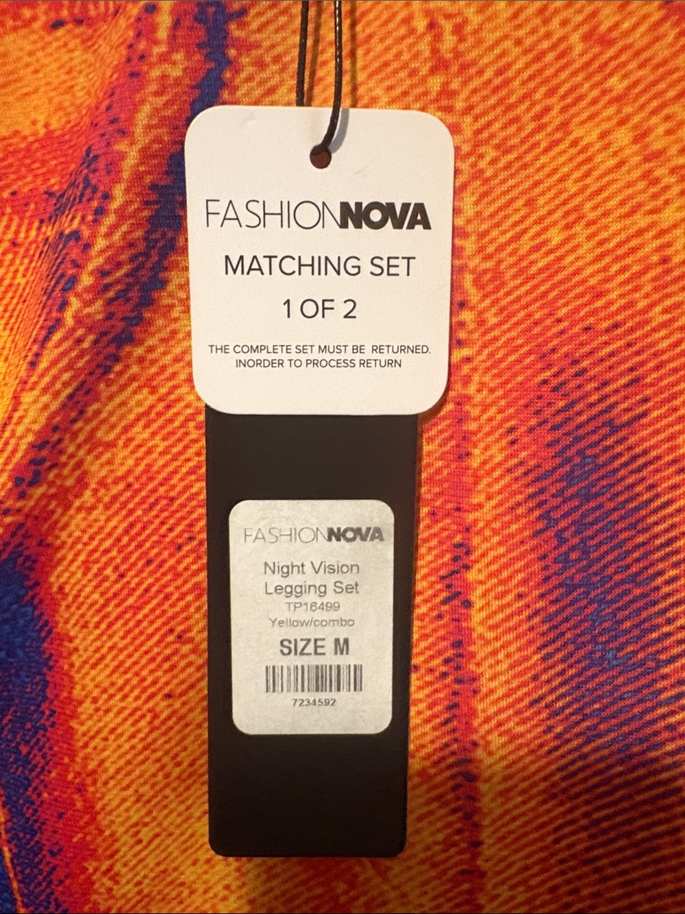 Fashion Nova Neon Gradient Long Sleeve Top - Yellow, Orange, Purple, Blue - Picture 2 of 3